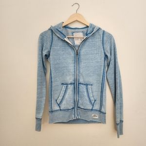 Aeropostale Blue Zip Up Hooded Sweatshirt Size Small